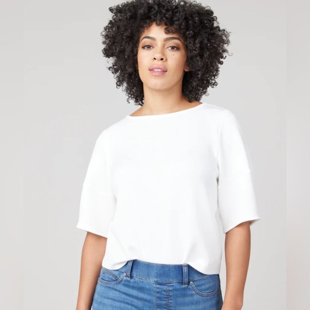 Spanx AirEssentials Airluxe Puff Sleeve Top in White - Small, BNWTs